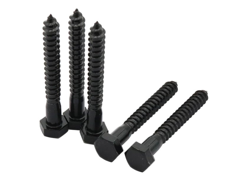 LBY 11pcs Lag Screws, 5/16" x 2-1/2" Hex Head Lag Screws Bolts (with Washers), Heavy-Duty Wood Screws for Decking & Structural Fastening, 304 Stainless Steel, (Black) - Image 1